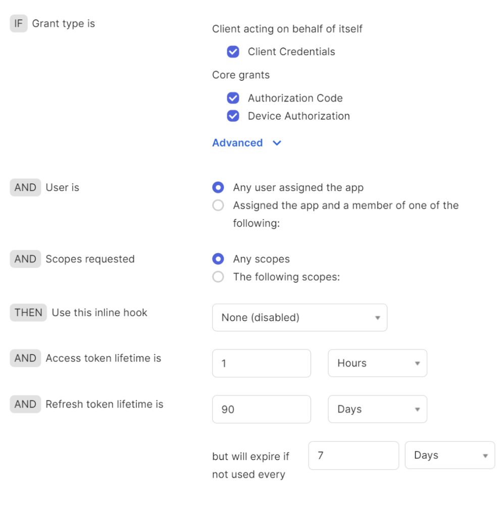 Okta Access Policy