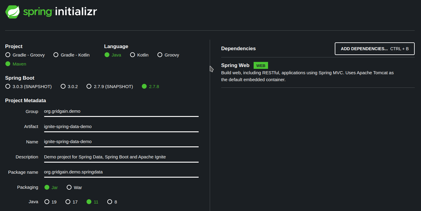 spring data in memory repository