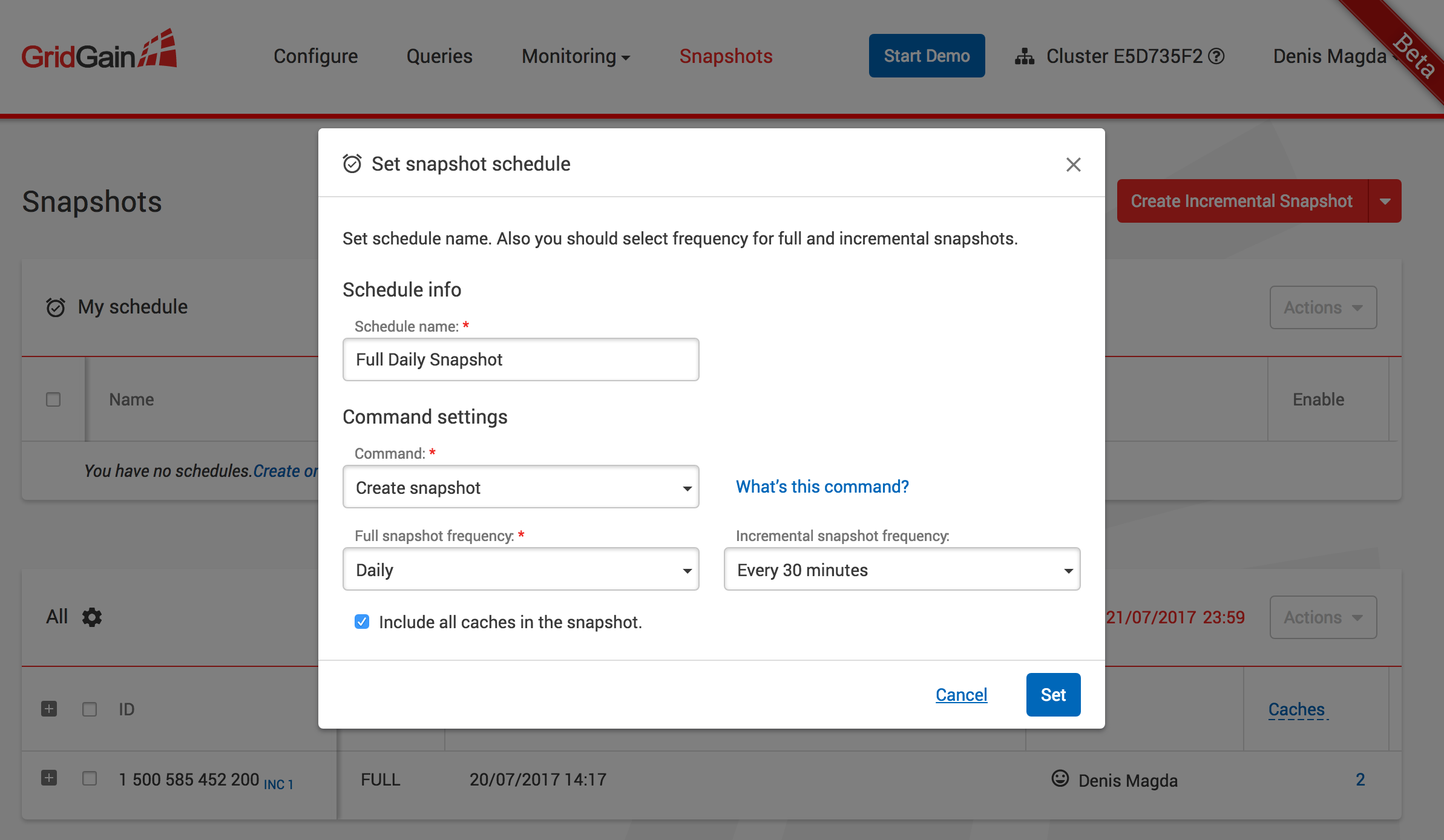 Snapshots Scheduling