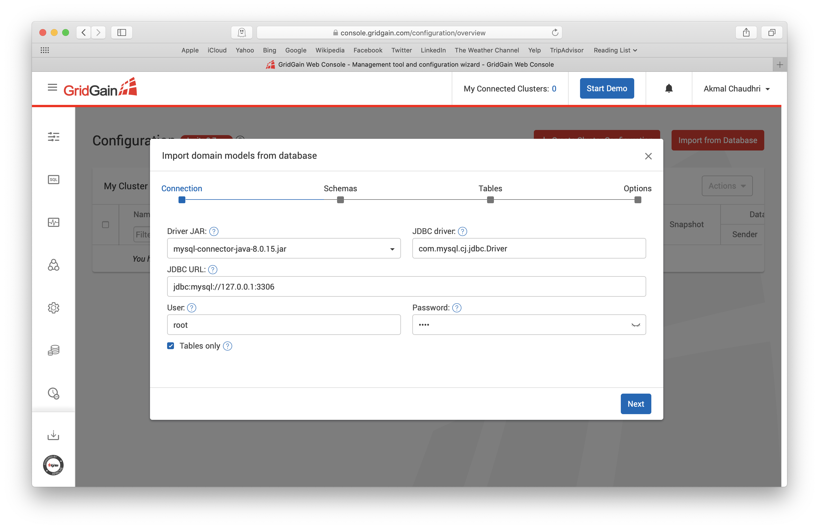 Figure 7. Import from Database.